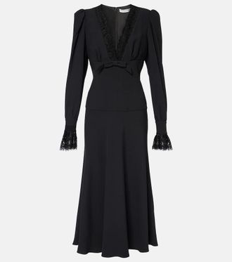 Alessandra Rich Envers lace-trimmed satin midi dress