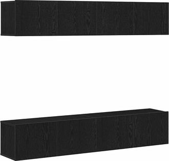 vidaXL Conjunto De Mueble De Tv 4 Pcs Roble Negro 80 X 30 X 30 Cm Vidaxl