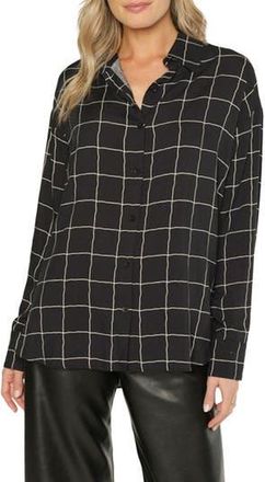 Matty M Monroe Button Front Shirt in Black at Nordstrom Rack, Size X-Small