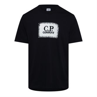 C.P. Company Heren C.P. Company 30/1 Jersey Logo Label T-Shirt in Marineblauw