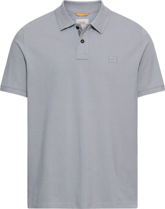 Camel Active Poloshirt CAMEL ACTIVE, Herren, Gr. 4XL, stone blau, Piqu&eacute;, Obermaterial: 100% Baumwolle, unifarben, normal h&uuml;ftbedeckend, Rundhals, B&uuml;ndchen, Shirts 