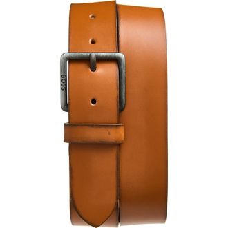 BOSS Jeeko Leather Belt in Med Brown at Nordstrom, Size 32