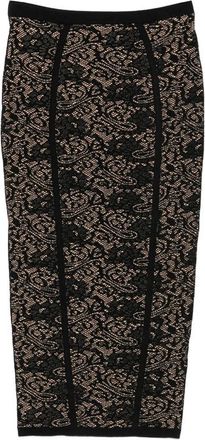 Elisabetta Franchi Lace-pattern Logo-detail Midi Skirt