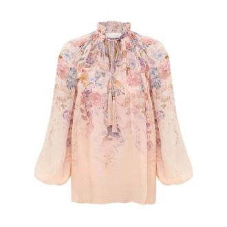 Zimmermann Valiant Billow Blouse - Dames - Blouses & Shirts - Veelkleurig - Maat: XS Viscose