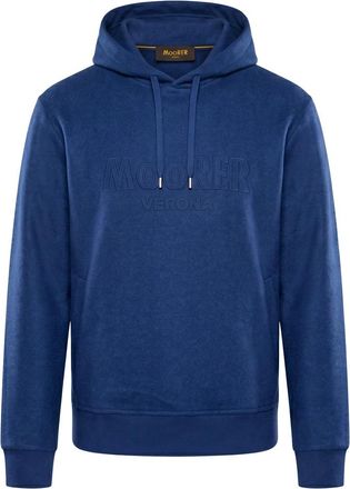 Moorer Hoodie - Heren - Hoodies - Blauw - M - Wol - Hoodies & sweatvesten