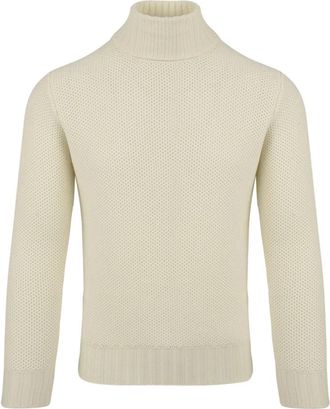 FILIPPO DE LAURENTIIS Dv 3Ml Wm 7Q 020 Witte Coltrui - Heren - Coltruien - Beige - 2XL - Truien & Vesten