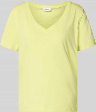 s.Oliver Red Label Relaxed Fit T-Shirt aus reiner Baumwolle in GELB, Gr&ouml;&szlig;e 34