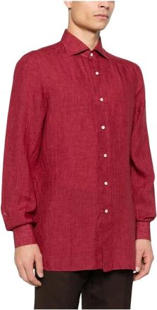 Isaia Overhemden, Heren, Rood, 4Xl, Km 534 Mc 10Tc 01 Shirt