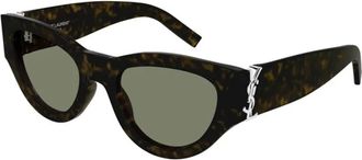 Saint Laurent Acetate Frame Zonnebril - unisex - Accessoires - Bruin - Maat: 53 MM