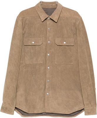 Rick Owens Leather Shirt Jacket