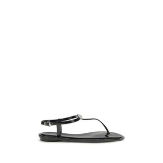 Mach & Mach Zwarte Rubber Platte Sandalen