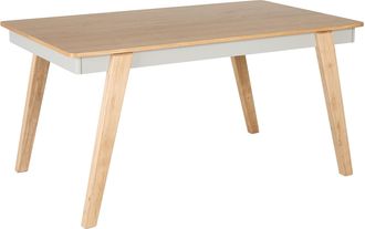 Beliani Beliani - Mesa De Comedor 150 X 90 Cm Tablero De Mdf Patas De Madera De Caucho Roble Claro Y Gris Phola