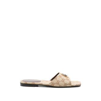 Gucci Schoenen, Dames, Beige, 38 1/2 EU, Slippers