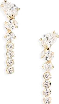 Swarovski Mesmera Mixed Cut Cubic Zirconia Drop Earrings in White/gold at Nordstrom