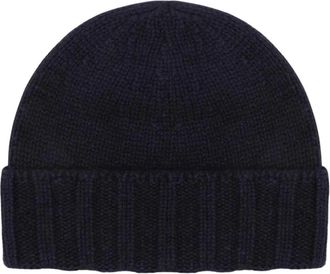 Drumohr Blauwe Gebreide Muts - Heren - Hoeden - Blauw - 46 CM - Accessoires