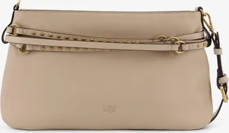 Pinko Womens Leather Belt Bag Beige Shoulder