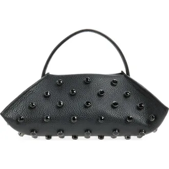 Altuzarra Origami Embellished Leather Baguette Bag in Black /Black Crystal at Nordstrom