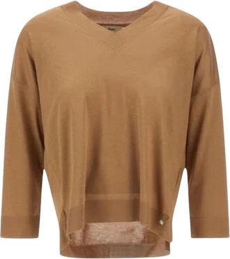 Herno V-hals Truien - Dames - V-hals truien - Bruin - XS - Truien & Vesten