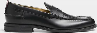 HUGO BOSS Mens Varian croc-like penny loafers Men
