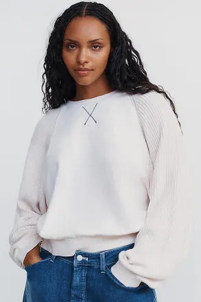 Pilcro Niki Long Sleeve Bubble Sweatshirt