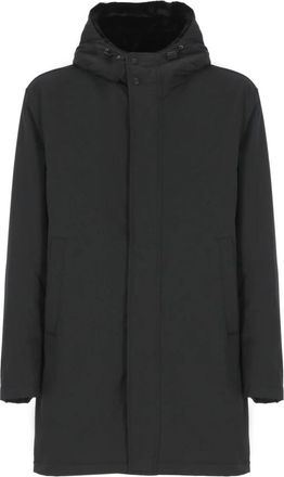 Herno Zwarte Gewatteerde Parka met Capuchon - Heren - Parka Jassen - Zwart - M - Jassen
