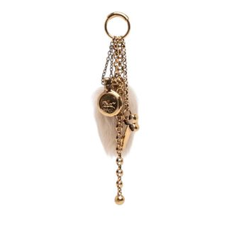 Chlo&eacute; Pre-owned Chloe Gold Plated Chloe Symbols and Shearling Tail Bag Charm Ladies W4W29HYK36Q4K84L