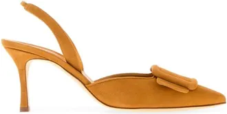 Manolo Blahnik Orange Suede Pumps