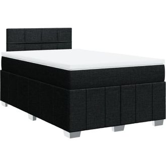 vidaXL Vidaxl - Cama Box Spring Con Colch&oacute;n Tela Negro 120x200 Cm