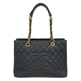 Chanel Black Grained Calfskin Tote Bag (Pre-Owned)