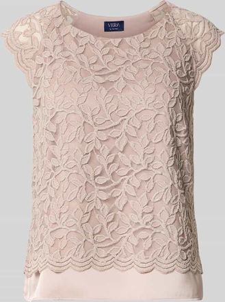 Vera Mont Blusenshirt aus Spitze mit Rundhalsausschnitt in Taupe, Gr&ouml;&szlig;e 38