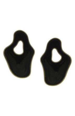 Olivia Welles Helia Abstract Earrings in Gold /Black at Nordstrom Rack