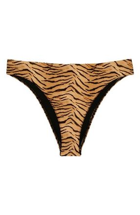 Vix Lindsay Tiger Print Bikini Bottoms in Multi at Nordstrom, Size X-Large