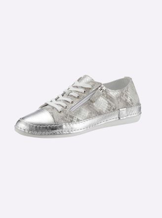 Andrea Conti Sneaker ANDREA CONTI, Damen, Gr. 37, silber (taupe, silberfarben), Leder, Rindsleder, Schuhe Sneaker
