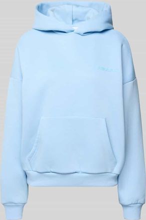 Review Hoodie mit Logo-Print und K&auml;nguru-Tasche in Hellblau, Gr&ouml;&szlig;e XL