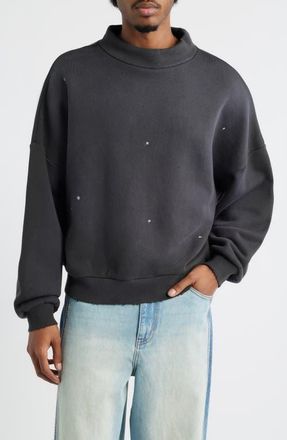 Elwood Monochrome Mock Neck Sweatshirt in Carbon at Nordstrom, Size Xx-Large