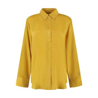 Amaya Amsterdam Overhemden, Dames, Geel, S, Polyester, Korte Mouw Blouse Coco