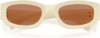 Miu Miu Mub 04S Zonnebril - Dames - Zonnebrillen - Wit - 53 MM - Accessoires