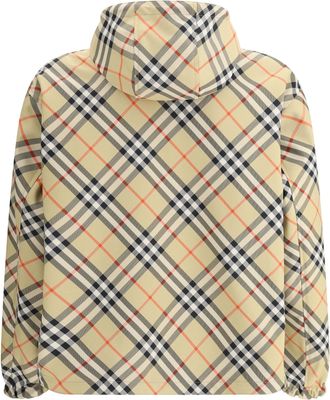 Burberry Mens Reversible Waterproof Jacket Sand Ip Check Polyester Coat