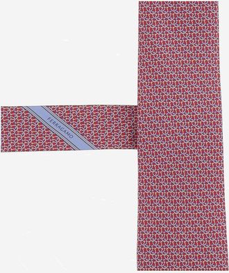 Ferragamo Mens Silk Tie Red Ties & Bow
