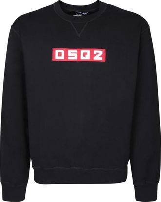 Dsquared2 Zwarte Trui - Heren - Sweatshirts - Zwart - XL - Katoen - Hoodies & sweatvesten