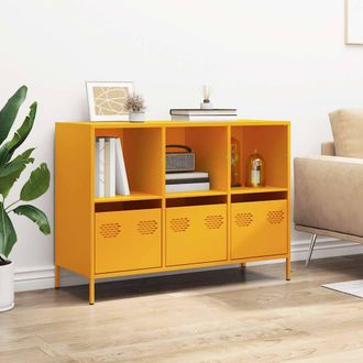 Berkfield Home Sideboard Mustard Yellow 101.5x39x73.5 cm Cold-rolled Steel