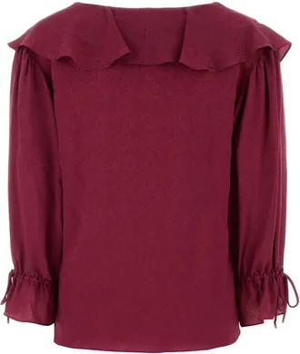 Chlo&eacute; Ruffled Silk Blouse - Purple