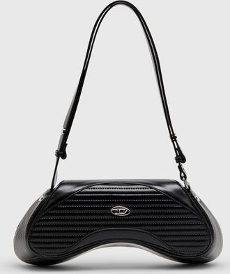 Diesel Play - Crossbody bag in quilted perforated PU - Crossbody Bags - Woman - Black
