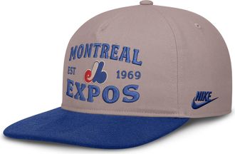 Nike Montreal Expos Cooperstown Pro Nike Mens MLB A-Frame Adjustable Hat in Brown | NB1B0KJ6MEX-HG2