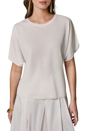 DKNY Slit Short Sleeve Sweater in Cream at Nordstrom, Size X-Small