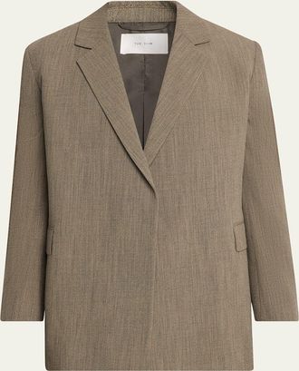 The Row Mens Devlin Wool Concealed-Front Blazer