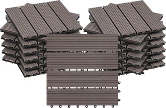 Woltu Woltu Losetas Para Suelo Exterior Wpc (22 Paneles, 30 X 30 Cm, Caf&eacute;)