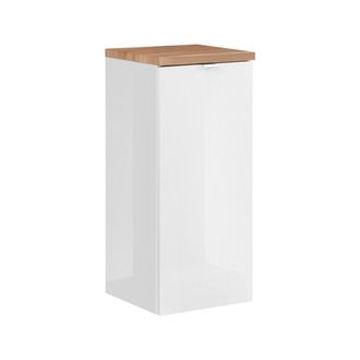 AC-D&eacute;co Media Columna 1 Puerta Cesto Para La Ropa April Blanco Y Madera