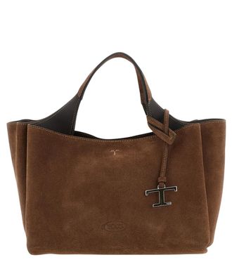 Tod's Dark Brown T Timeless Mini Tote