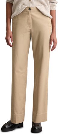 Marc O'Polo Chinohose MARC OPOLO Lande, Damen, Gr. 34, N-Gr, tall teak, Twill, Obermaterial: 97% Baumwolle, 3% Elasthan, weit lang, Hosen Chinohose, weit, aus str